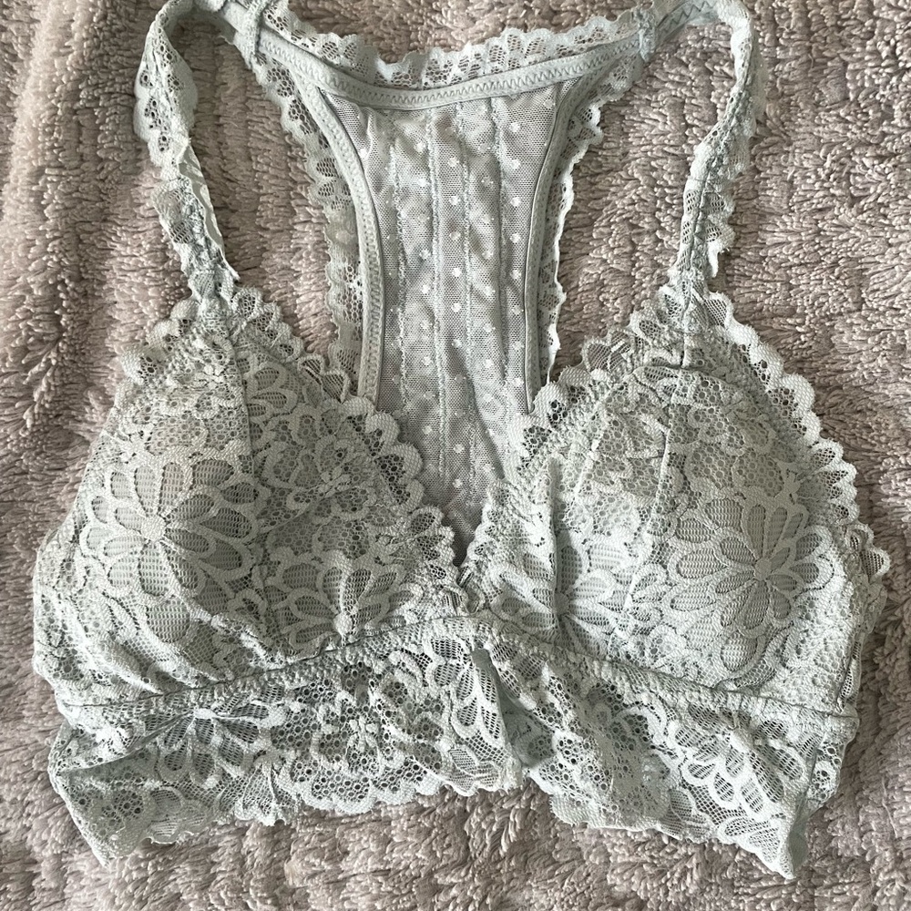 Aerie Lace Bralette in Light Blue EUC